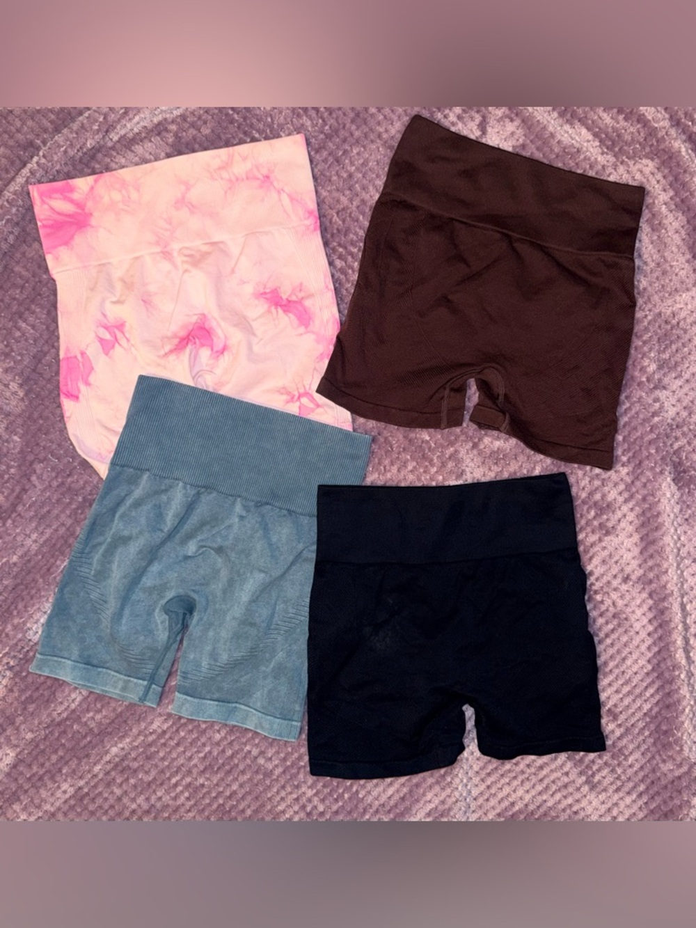 SHEIN Tie-Dye Biker Shorts Active Set - Bundle of 4 - S